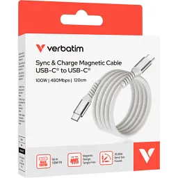 Дата кабель USB-C to USB-C 1.2m Magnetic 100W gray Verbatim (31854) - мініатюра 3