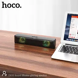 Акустика-колонка Hoco DS31 Sound Blaster gharing speaker RGB бездротова 6 ватів - мініатюра 6