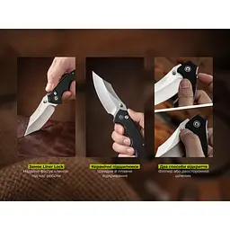 Ніж складаний туристичний Civivi Pentad (8.8 см) Nitro-V / G10 чорний - мініатюра 14