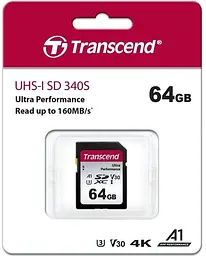 Transcend Карта пам'яті SD 64GB C10 UHS-I U3 R160/W50MB/s 4K - мініатюра 5