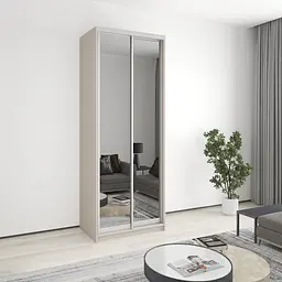Шафа-купе дводверна MebelStar Уні AL 2 Дзеркала 90x60x240 см Кашемір (MBS-4019)
