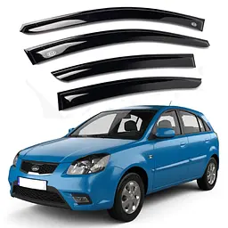 Дефлектори вікон для Kia Rio 2010-2017 Хечбек Скотч 3М (Voron Glass) VK11011