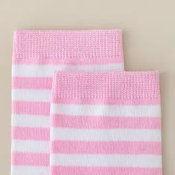 Дитячі смугасті шкарпетки рожево-білі 3-12 років One Size 4211 - мініатюра 4