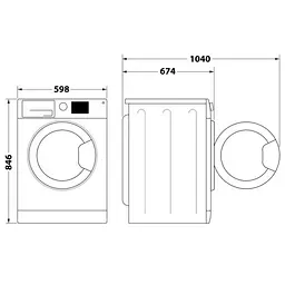 Whirlpool Сушильна машина тепловий насос, 9кг, A+++, 60см, дисплей, люк чорний, білий - мініатюра 10