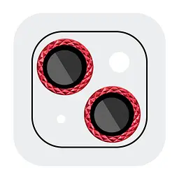Захисне скло Metal Shine на камеру (у упак.) для Apple iPhone 15 (6.1) / 15 Plus (6.7) Червоний / Red