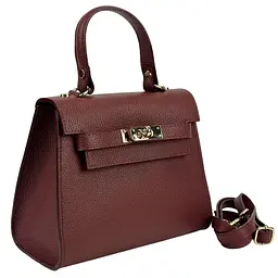Невелика класична шкіряна сумочка Firenze Italy F-IT-9866DR бордова