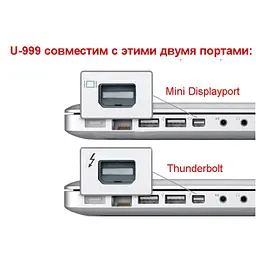 Адаптер STLab Mini DisplayPort (Thunderbolt) Male - VGA Female 0.18 м HD 1080P для Apple Mac білий (U-999 white) - мініатюра 4