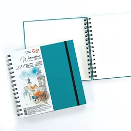 Блокнот для акварелі на спіралі Unica by Fabriano 20х20 см 250г/м2 30 л папір білий Бірюза ROSA Gallery - мініатюра 3