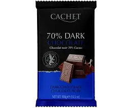 Шоколад Cachet Dark екстра чорний 70% какао 300 г