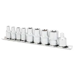 Набір насадок Ultra Torx (4 шт 1/4" 4 шт 3/8") з перехідником CrV (TR6086012)