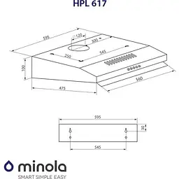 Витяжка пласка Minola HPL 617 WH - мініатюра 9