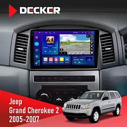 Штатна магнітола Jeep Grand Cherokee 2005-2007 Big Screen Decker D10-009 4x64, DSP, 4G, 2k Decker (НФ-00008810)