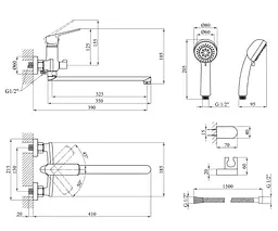 Змішувач для ванни Kroner KRP Dorn - C070 (CV033915) - мініатюра 8