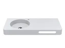Умивальник Miraggio LOOP 1000 L (8813930) Mirasoft, Матовий, Підвісний, Білий - мініатюра 5