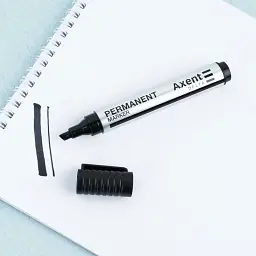Набір маркерів Axent Permanent D2607 Standard 1-4 мм клиноподібний чорний 12 шт. (D2607-01) - мініатюра 4