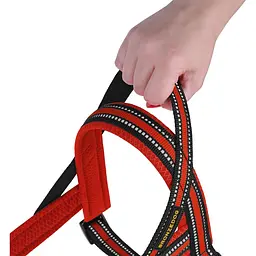 Шлея для собак BronzeDog Mesh Скандинавська, розмір L, 48х54-68 см, червона - мініатюра 2