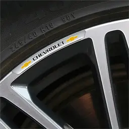 Емблема обода колеса Chevrolet 4 шт Алюміній наклейка на диски на скотчі Сірі - мініатюра 4