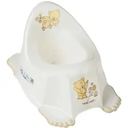 Горщик дитячий Tega Baby антиковзкий Teddy Bear white pearl