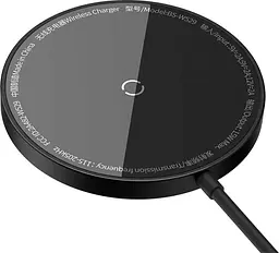 Бездротовий зарядний пристрій Baseus Simple Mini3 Magnetic Wireless Charger 15W Black (CCJJ040001) [93372] - мініатюра 2