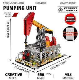 Конструктор нафтова насосна машина Jie Star Oil Pumping machine інженерний конструктор, нафтовий насос, конструктор для дітей та дорослих, 666 деталей - мініатюра 3