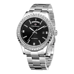Жіночий наручний годинник 6919 Silver-Black Forsining acs0031382 - мініатюра 2