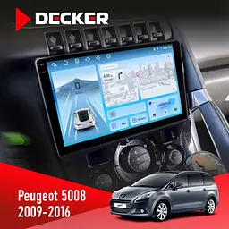 Штатная магнитола Peugeot (5008) 2009-2016 Climate Decker D9-010 6x128, DSP, 4G, 2K Decker (НФ-00004766)