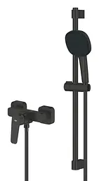 Змішувач для душу з душовим гарнітуром Grohe Cubeo 1018252430 Чорний матовий - мініатюра 3