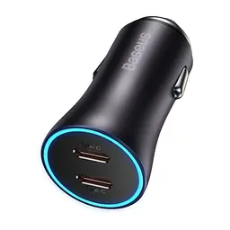 АЗУ Baseus Golden Contactor Pro Dual Quick Charger Car 2Type-C 40W CGJP000013 Dark Grey - мініатюра 2