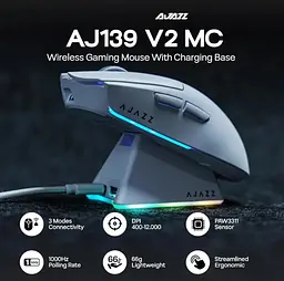 Мишка ігрова бездротова AJAZZ AJ139 V2 MC WHITE - мініатюра 6