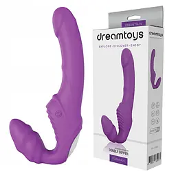 Жіночий страпон Dreamtoys Vibes Of Love Double Dipper 17 см фіолетовий
