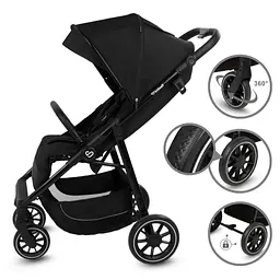 Прогулянкова коляска Kidwell Enzo Black - мініатюра 7
