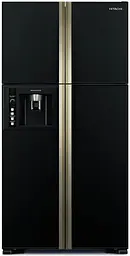 Холодильник з верхньою морозильною камерою Hitachi R-W720PUC1GBK чорне скло (R-W720PUC1GBK)