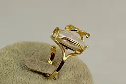 Кільце Xuping Jewelry Листочки з натуральною барочною перлиною 16+ р золотисте - мініатюра 2