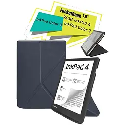Обкладинка Ultra Slim Origami BeCover для PocketBook 743G InkPad 4/InkPad Color 2/InkPad Color 3 (7.8") Deep Blue (713083) - мініатюра 2