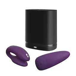 Смарт-вібратор для пар We-Vibe Chorus Purple, сенсорне керування вібраціями стисненням пульта - мініатюра 7
