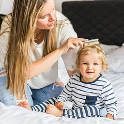 Щітка та гребінець для волосся BabyOno з натуральною м'якою щетиною 567/04 блакитні - мініатюра 3