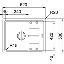 Кухонна мийка Franke Basis BFG 611-62[114.0272.595] - мініатюра 2