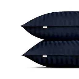 Комплект постільної білизни Cosas євро сатин з простирадлом на резинці NAVY CS1 200 x 220 см (StrSatin_51Navy_El180-Navy_200) - мініатюра 5