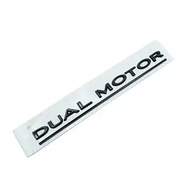 Емблема напис DUAL MOTOR для Tesla Чорна глянсова Чорна лінія Пластик на скотчі (Завод)