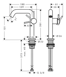 Змішувач для умивальника Hansgrohe Tecturis S CoolStart EcoSmart+ з д/к push-open chrome 73340000 - мініатюра 3