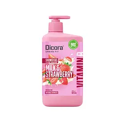 Гель для душу Живильний з вітаміном В Полуниця та молоко Dicora Urban Fit 825 мл