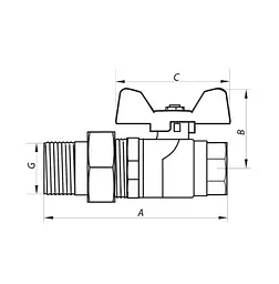 Кран кульовий з американкою Nolf 3/4" прямий №921 (NF2962) - мініатюра 2