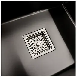 Кухонна мийка Platinum Handmade PVD 780х430х220 R з нержавіючої сталі 3 мм квадратний сифон прямокутна - мініатюра 5