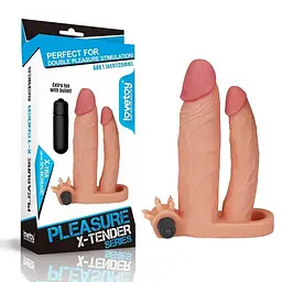 Насадка на пеніс Lovetoy Pleasure X-Tender Double, 18 см (тілесний) - мініатюра 7