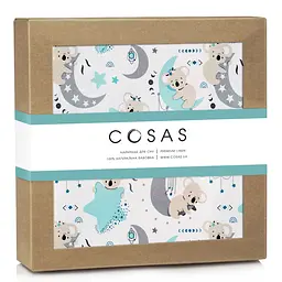 Пелюшки фланелеві Cosas Koala & Stars 80х100 см, м'ятні