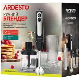 Блендер Ardesto занурювальний 800 Вт чорно-сріблястий (HBG-800BDWHCH) - мініатюра 17