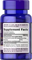 Натуральна добавка Puritan's Pride Grape Seed Extract 60 mg with Resveratrol 30 mcg 100 капсул - мініатюра 2
