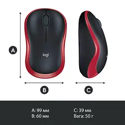 Бездротова миша Logitech M185 Wireless Red (L910-002237) (910-002237) - мініатюра 9