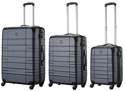 Набір валіз Amplar 3 в 1 (S,M,L) пластик 4 колеса синій Wenger sum0027713
