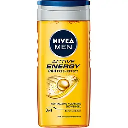 Гель для душу NIVEA MEN Активна енергія 3в1 для тіла обличчя та волосся 250 мл